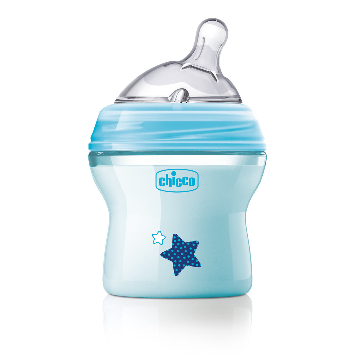 בקבוק נטורל פילינג תכלת 330 מ"ל 6M+ | Chicco Natural Feeling Blue