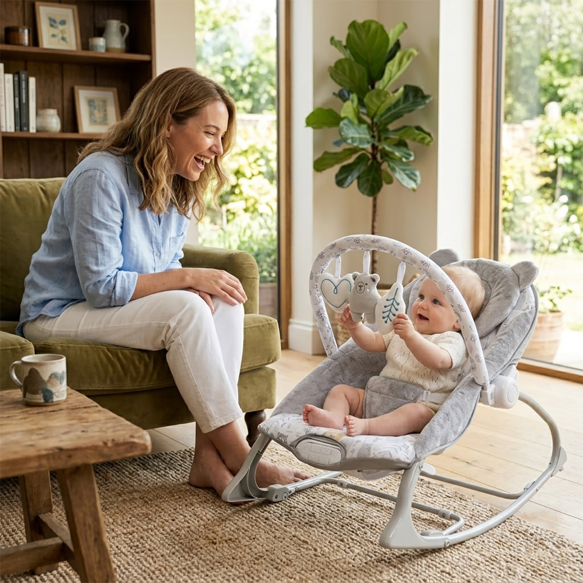 טרמפולינה לתינוק סיסי לאב אפור | Cici Love Baby Rocker Grey
