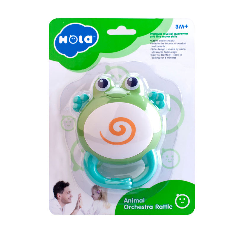 נשכן הולה טויס תזמורת בעלי חיים צפרדע | Hola Toys Animal Orchestra Rattle Frog