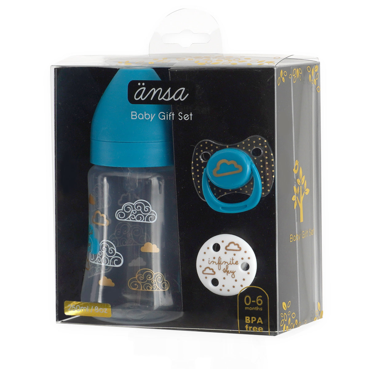 סט בקבוק + מוצץ + מחזיק מוצץ ירוק טוויגי | Twigy  Feeding Bottle + Soother + Soother Clip Set Green