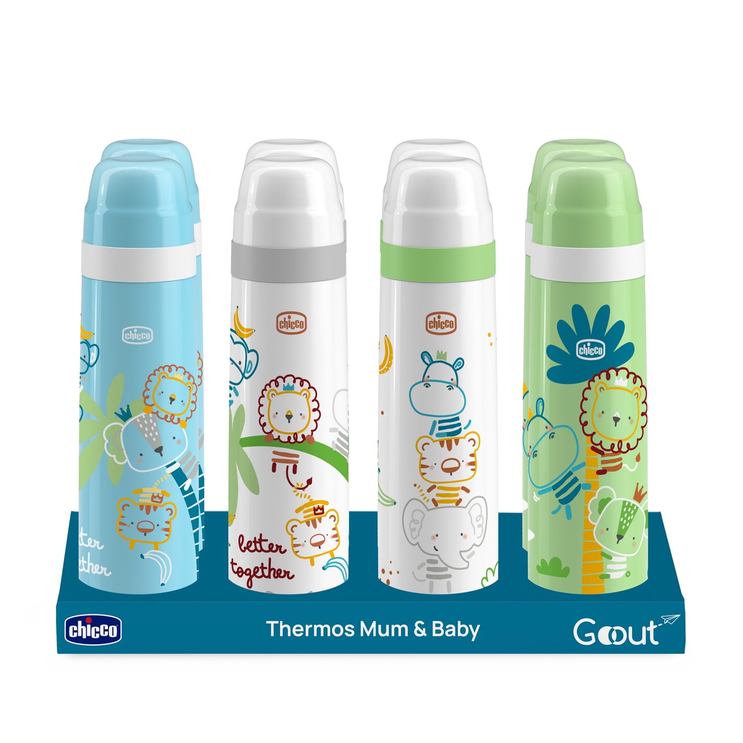 תרמוס / בקבוק נירוסטה צ'יקו 500 מ"ל ירוק לבן | Chicco Thermal Bottle 500ML White Green