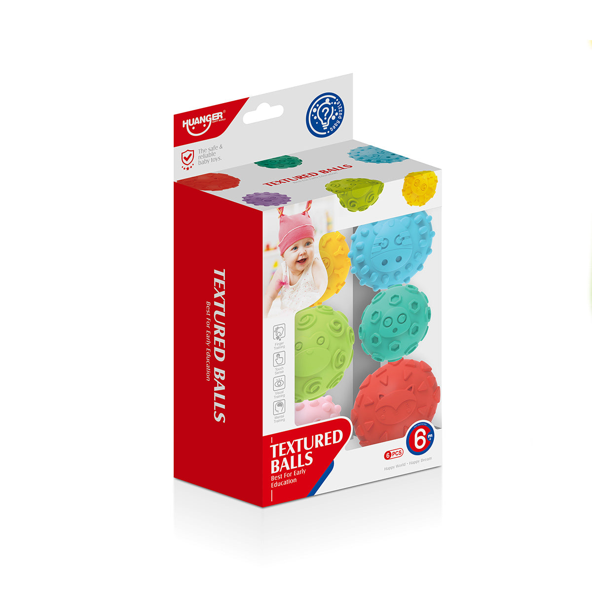 סט כדורי חישה האנגר 6 יח’ | Huanger Texture Ball 6 pcs Colorful