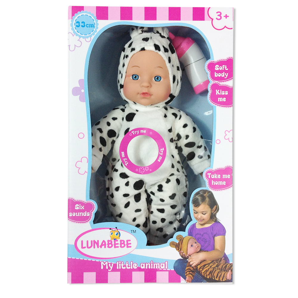 בובה עם תחפושת חיות ובקבוק צ׳יטה | Soft Animal Doll With Bottle Cheetah