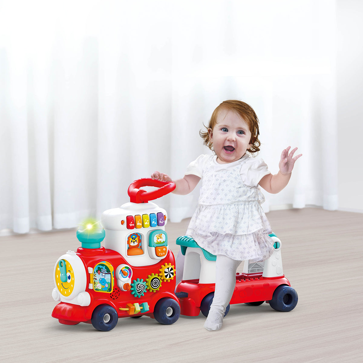 רכבת רכיבה/דחיפה הולה טויס צבעוני | Hola Toys 4in 1 Smart Learning Push & Ride Train Colorful