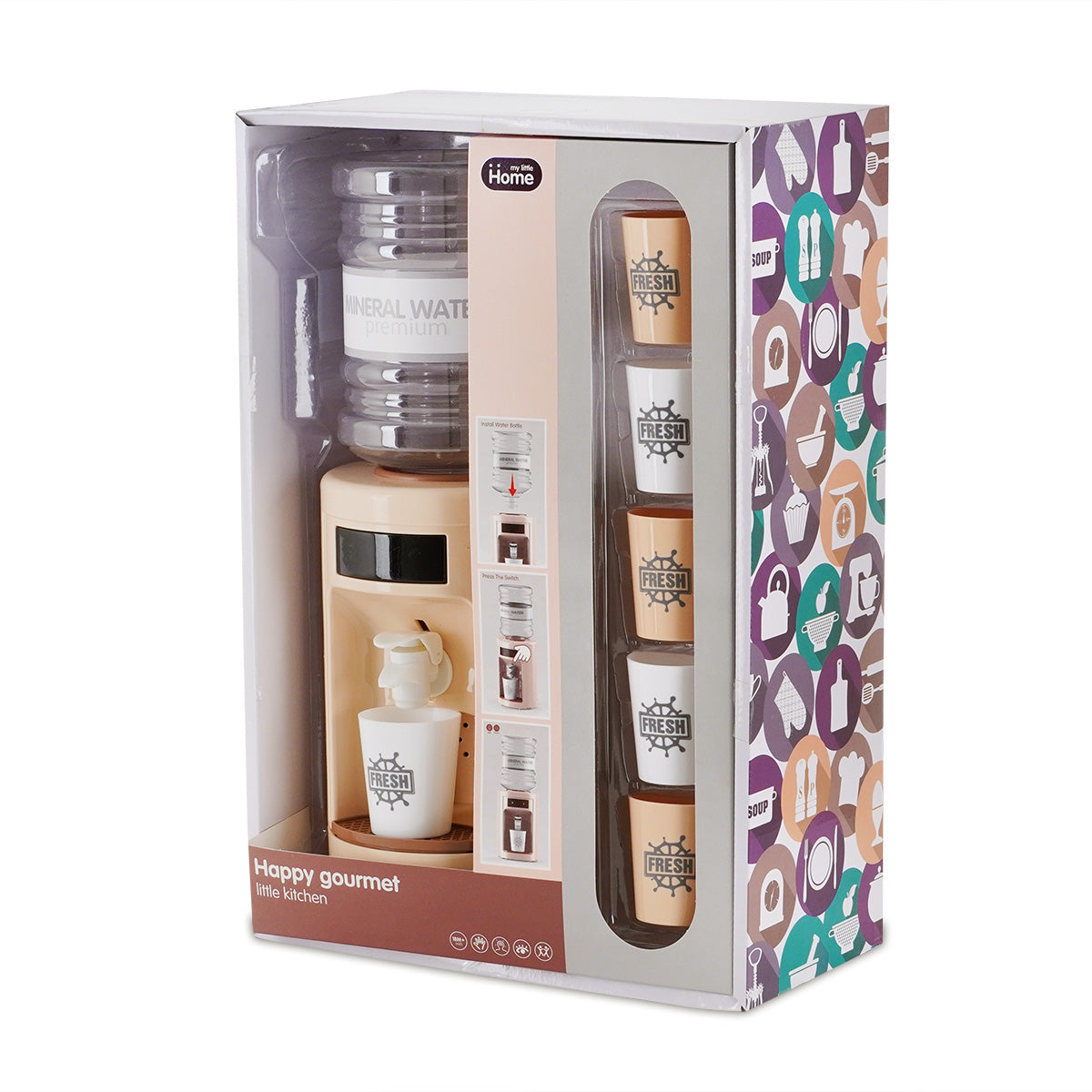 בר מים עם כוסות ירוק | Water Dispenser With Cups Green