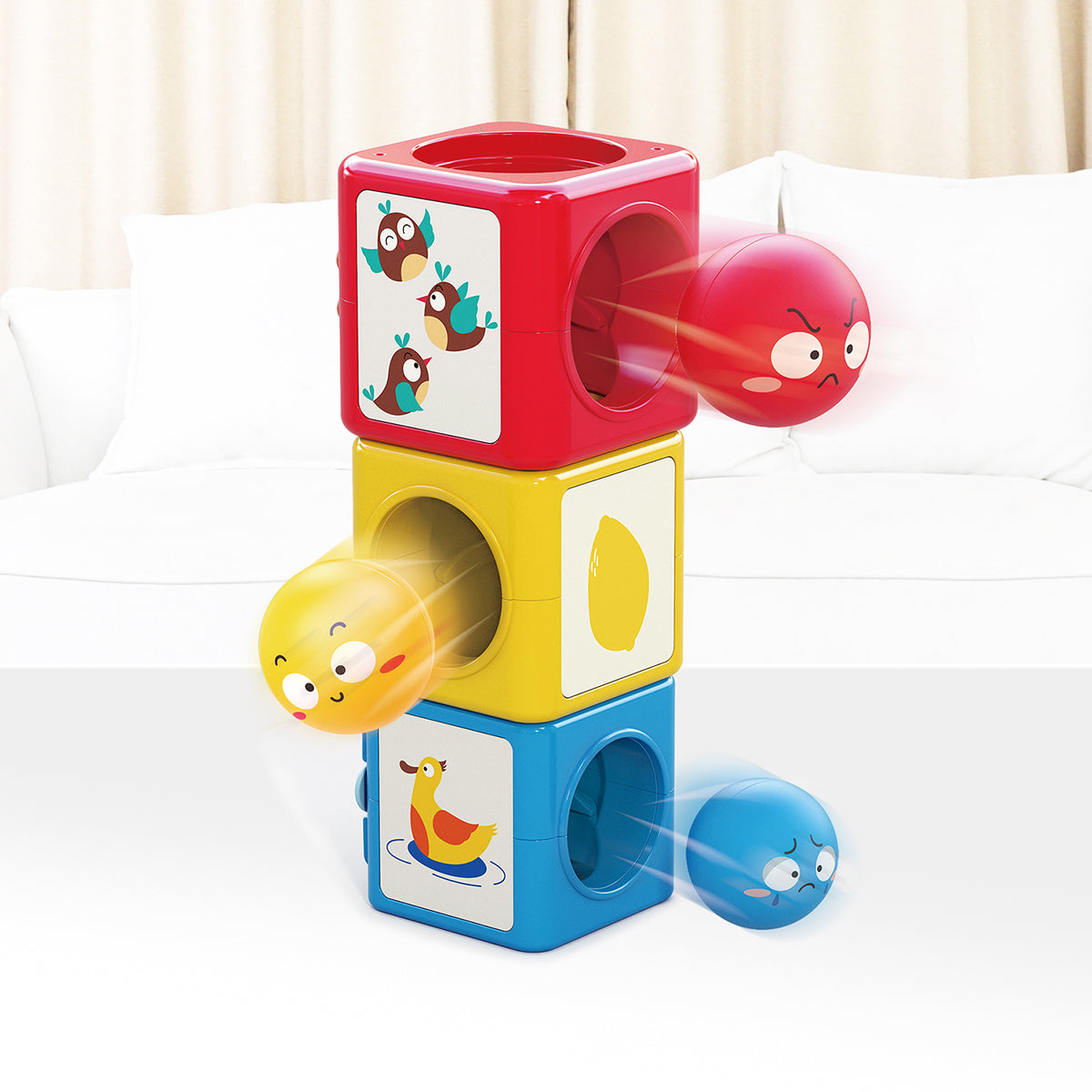 מגדל קוביות הולה טויס | Hola Toys Stack N Sort Tower Rainbow