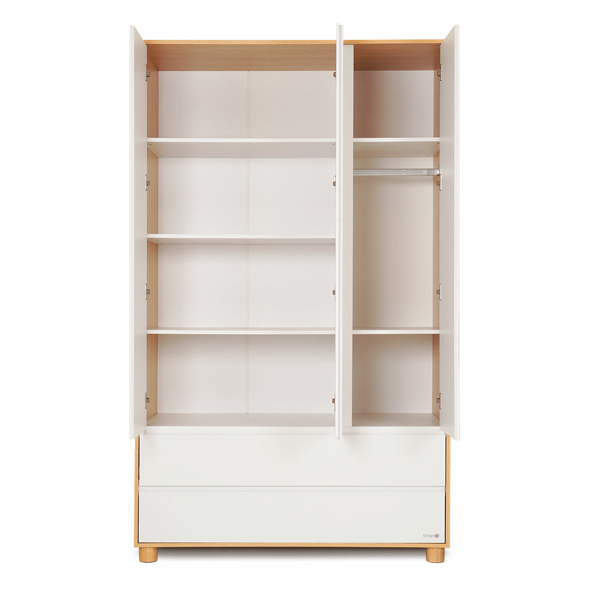 ארון בגדים דייניז בריידי 120X60X200 ס"מ לבן/עץ | Dainy's Brady™ Wardrobe White/Wood
