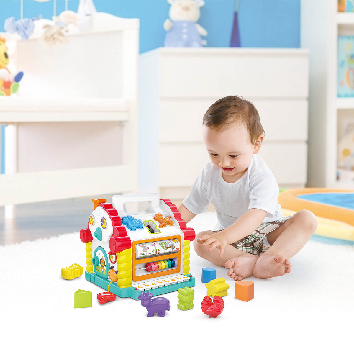 בית פעילות עם קוביות ומיון צורות הולה טויס | Hola Toys Activity House Shape Sorter