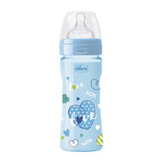 בקבוק צ'יקו וולביאינג כחול 250 מ"ל 2M+ | Chicco Well Being Feeding Bottle 250 ml