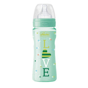 בקבוק צ'יקו וולביאינג ירוק 330 מ"ל 4M+ | Chicco Well Being Feeding Bottle 330 ml
