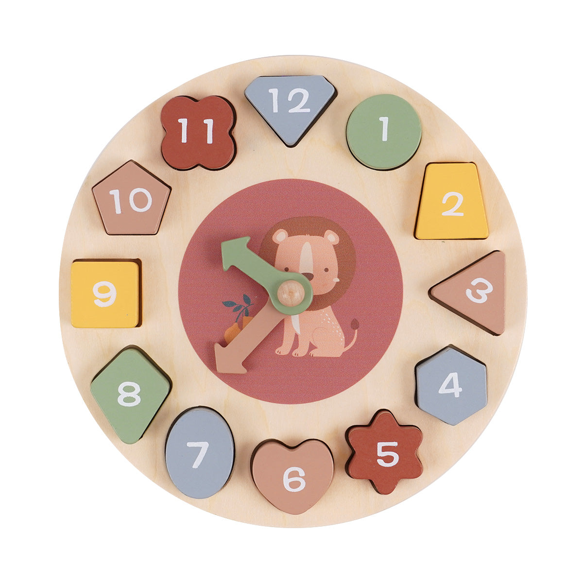 שעון התאמת צורות מעץ דייניז | Dainy's Wooden Shape Sorting Clock