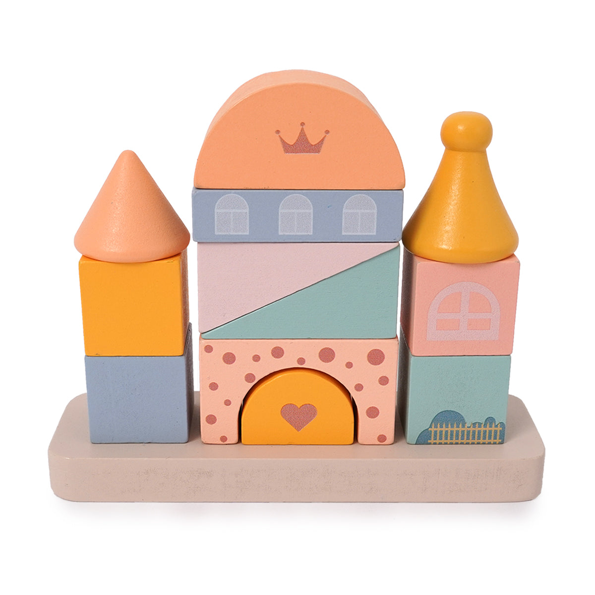 טירה להרכבה מקוביות עץ דייניז 13 חלקים | Dainy's Castle Stacking Wooden Blocks 13 pcs