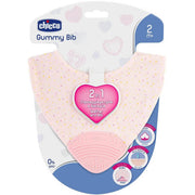 סינר עם נשכן גומי צ'יקו ורוד | Chicco Gummy Bib Teether Pink