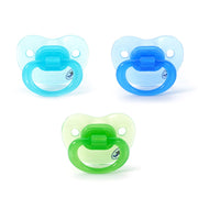 שלישיית מוצצי סיליקון טווגי 6+ כחול/ירוק | Flawlesse™ Silicone Pacifier Large