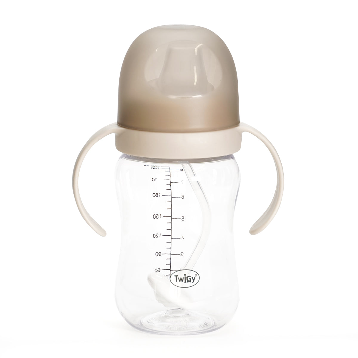 בקבוק אימון עם קשית משקולת טוויגי שמנת | Twigy Training Bottle With a Weight Straw Beige