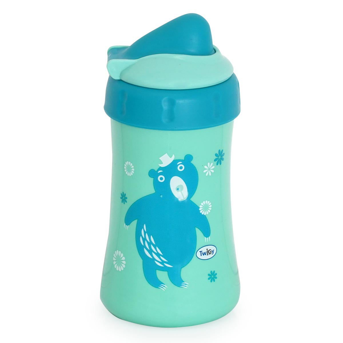 כוס שתייה טוויגי ספורט עם קשית טורקיז | Twigy Flawless™ Chipfon cup With Flip Lid Turquoise