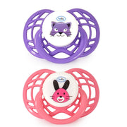 זוג מוצצי סיליקון 18-36 ורוד/סגול | Flawless™ Air 2 pc Silicone Pacifier in Case Months Pink/Purple
