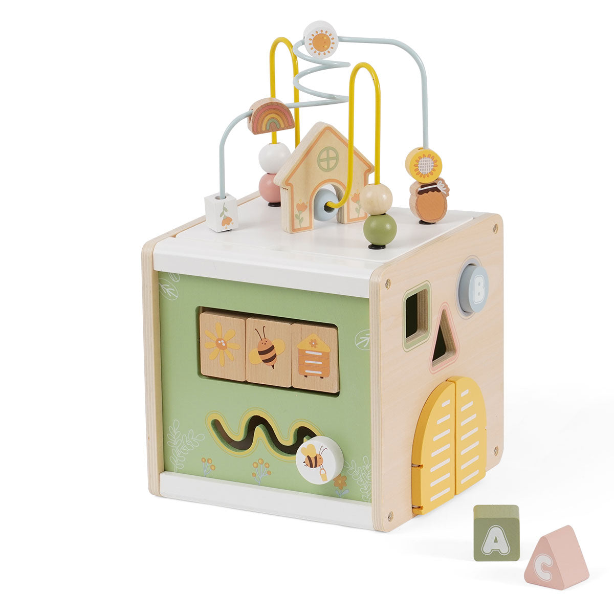 קוביית פעילות מעץ דייניז | Dainy's Baby Activity Cube