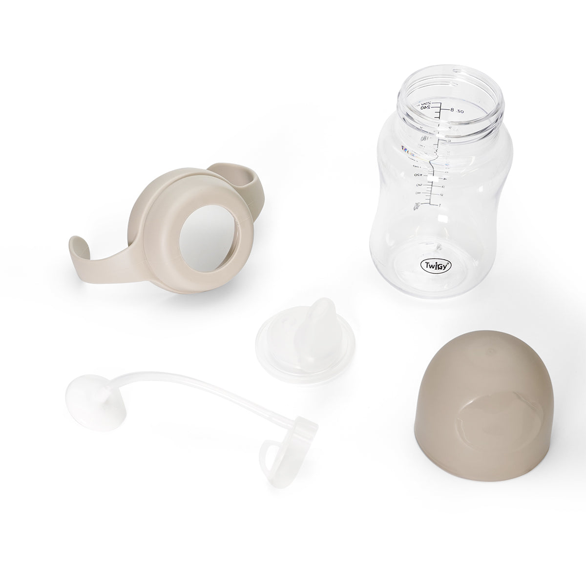 בקבוק אימון עם קשית משקולת טוויגי שמנת | Twigy Training Bottle With a Weight Straw Beige