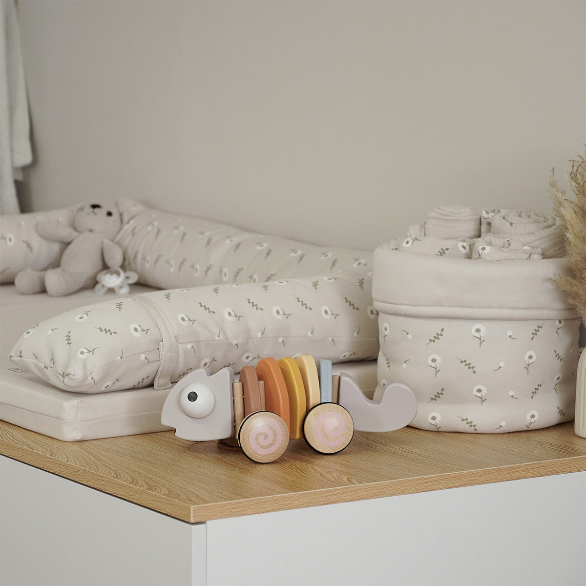 סל אחסון S אולימולי ליין פריחה לבנה | Olimoli White Blossom Small Basket