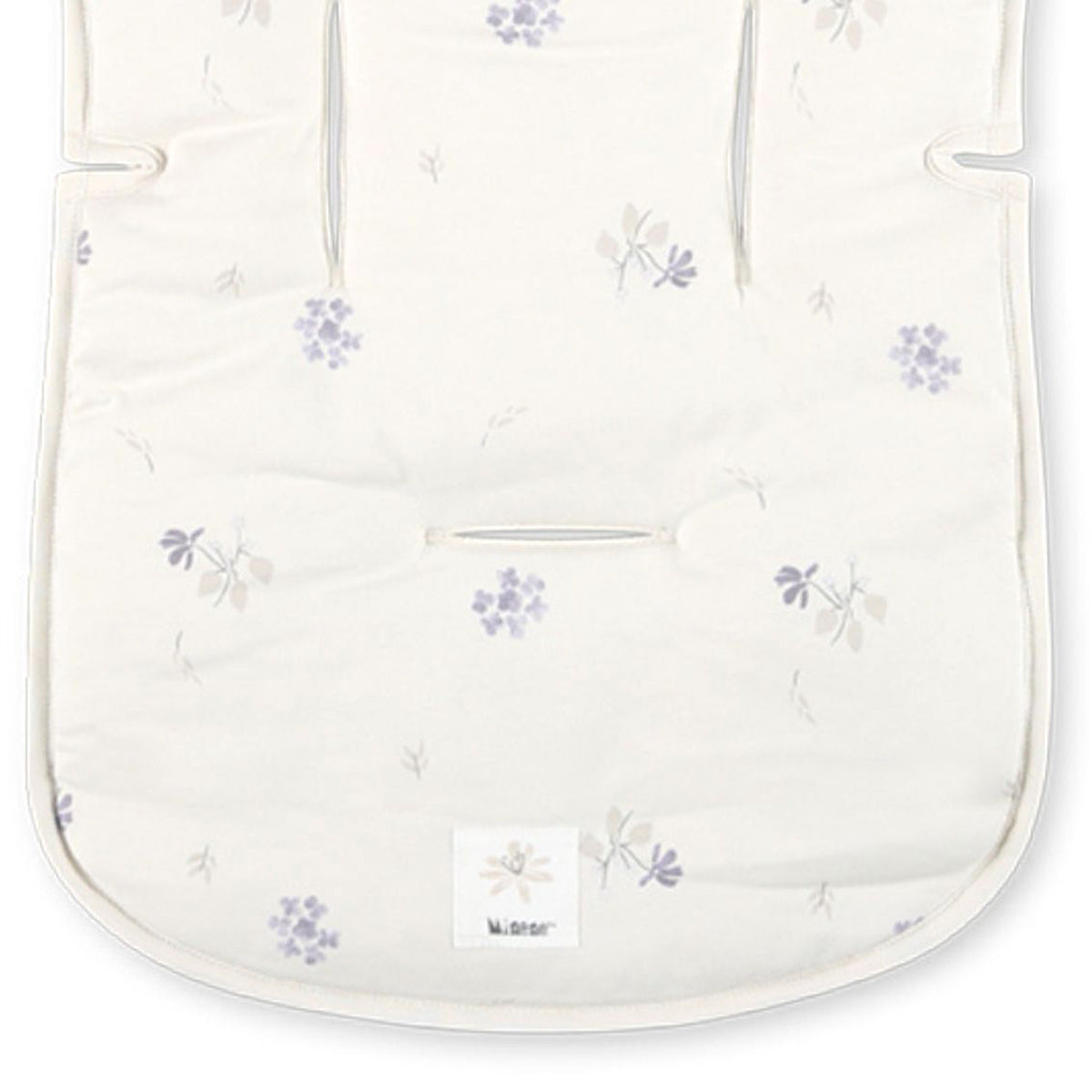 ריפודית לעגלה מיננה ליין Bloom & Grid לבן מודפס | Minene Printed White