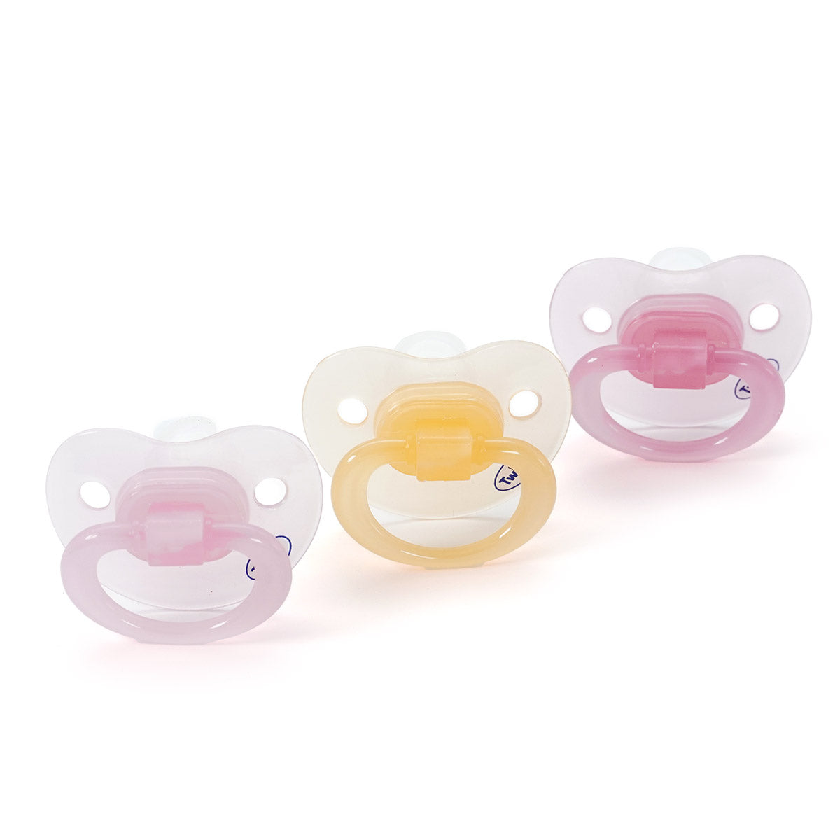 שלישיית מוצצי סיליקון טוויגי 3+ ורוד/כתום| Flawlesse™ Silicone Pacifier Medium