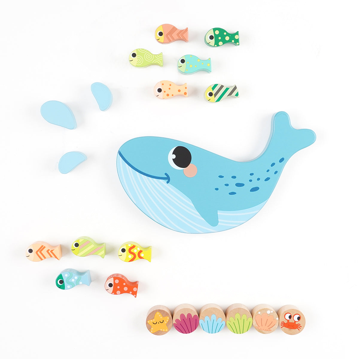 משחק איזון לוויתן מעץ דייניז | Dainy's Wooden Whale Balancing Game