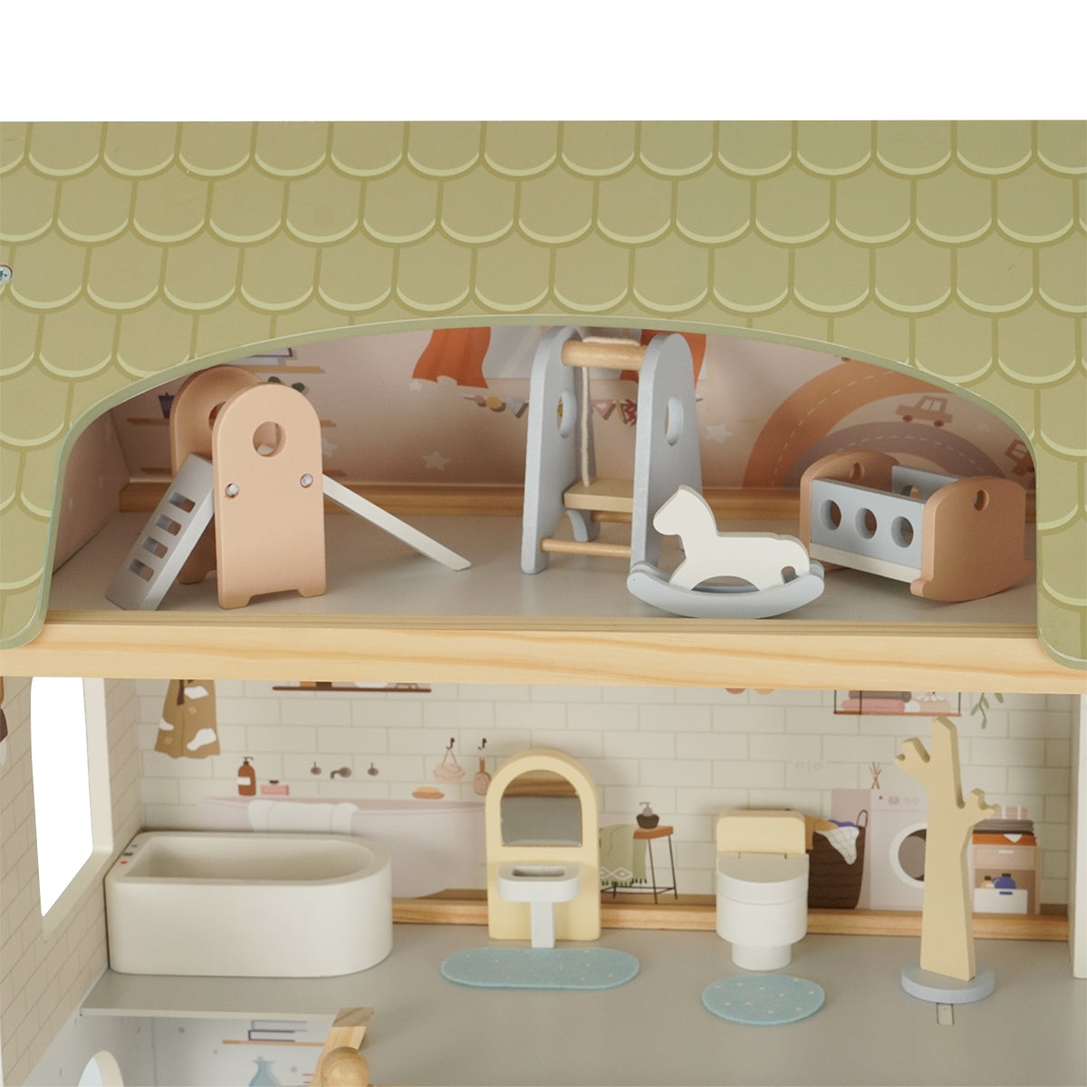 בית בובות מאובזר וילה אורבנית מעץ דייניז  | Dainy's Wooden Urban Villa Doll House