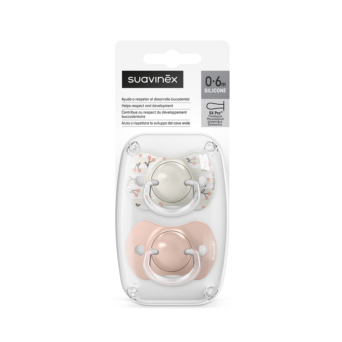 זוג מוצצים סובינקס  0-6 בז' | Suavinex Birdies Beige