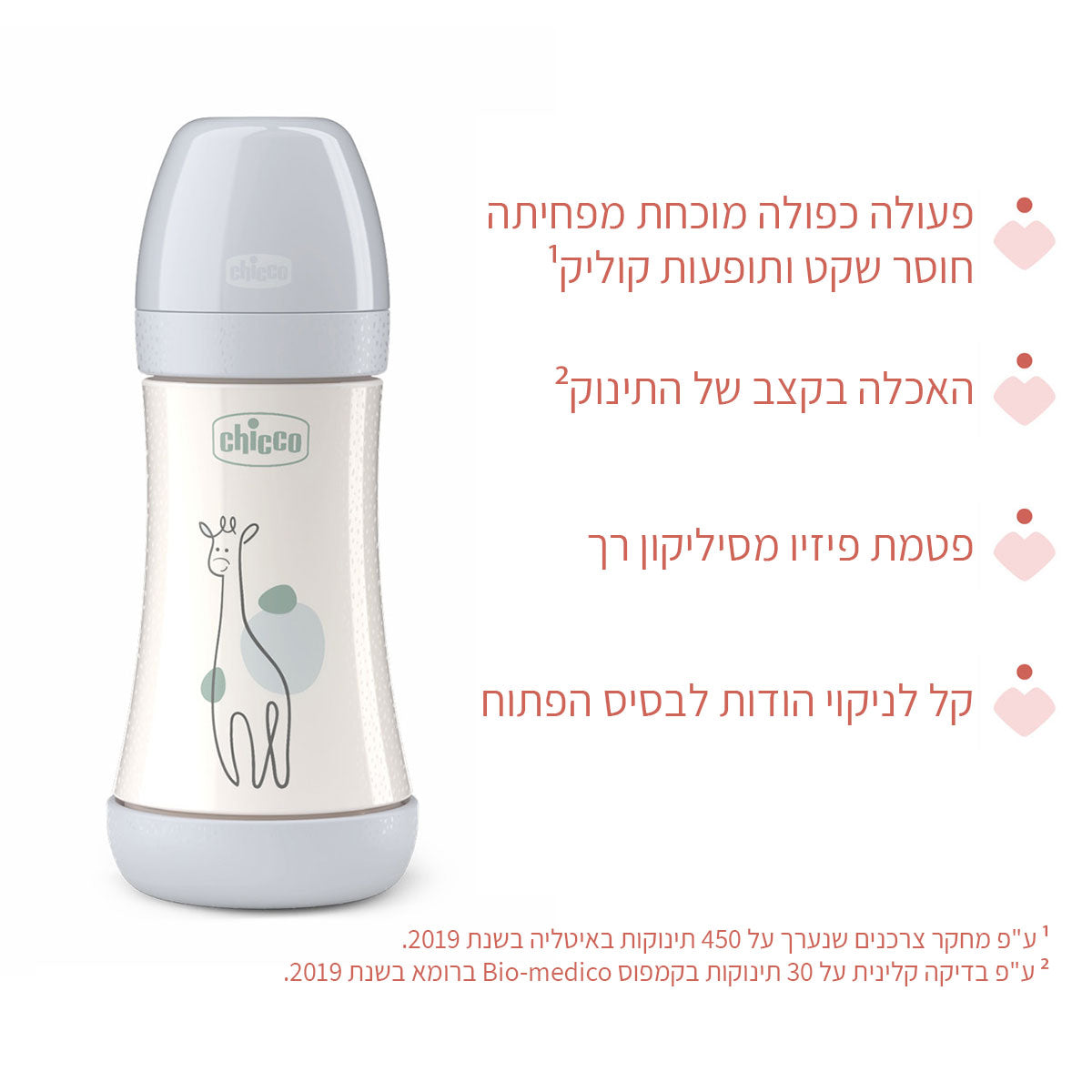 בקבוק צ'יקו פרפקט 5 240 מ"ל 2 חודשים+ זרימה בינונית בנים | Chicco Bottle P5 0m+ Boy