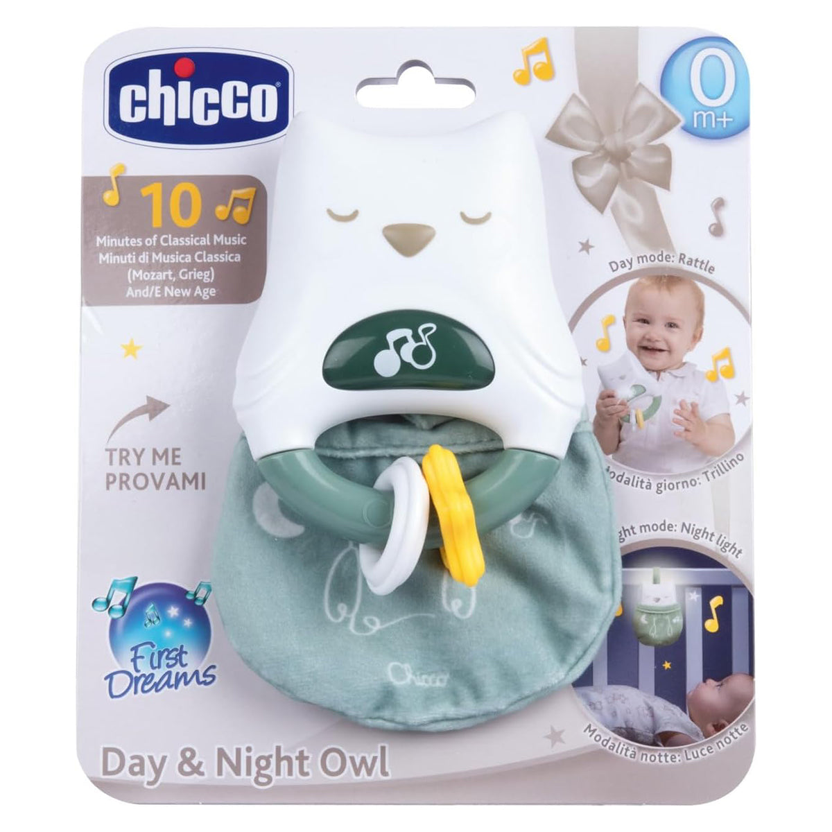 רעשן אלקטרוני צ'יקו 2 ב-1 ינשוף | Chicco Toy FD Day And Night Owl Rattle