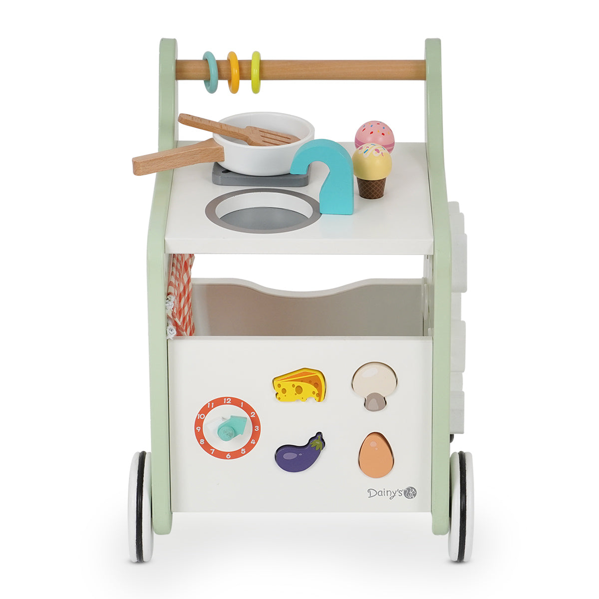 הליכון עגלת מטבח מעץ דייניז ‏‏‏‏ | Dainy's Wooden Kitchen Activity Walker
