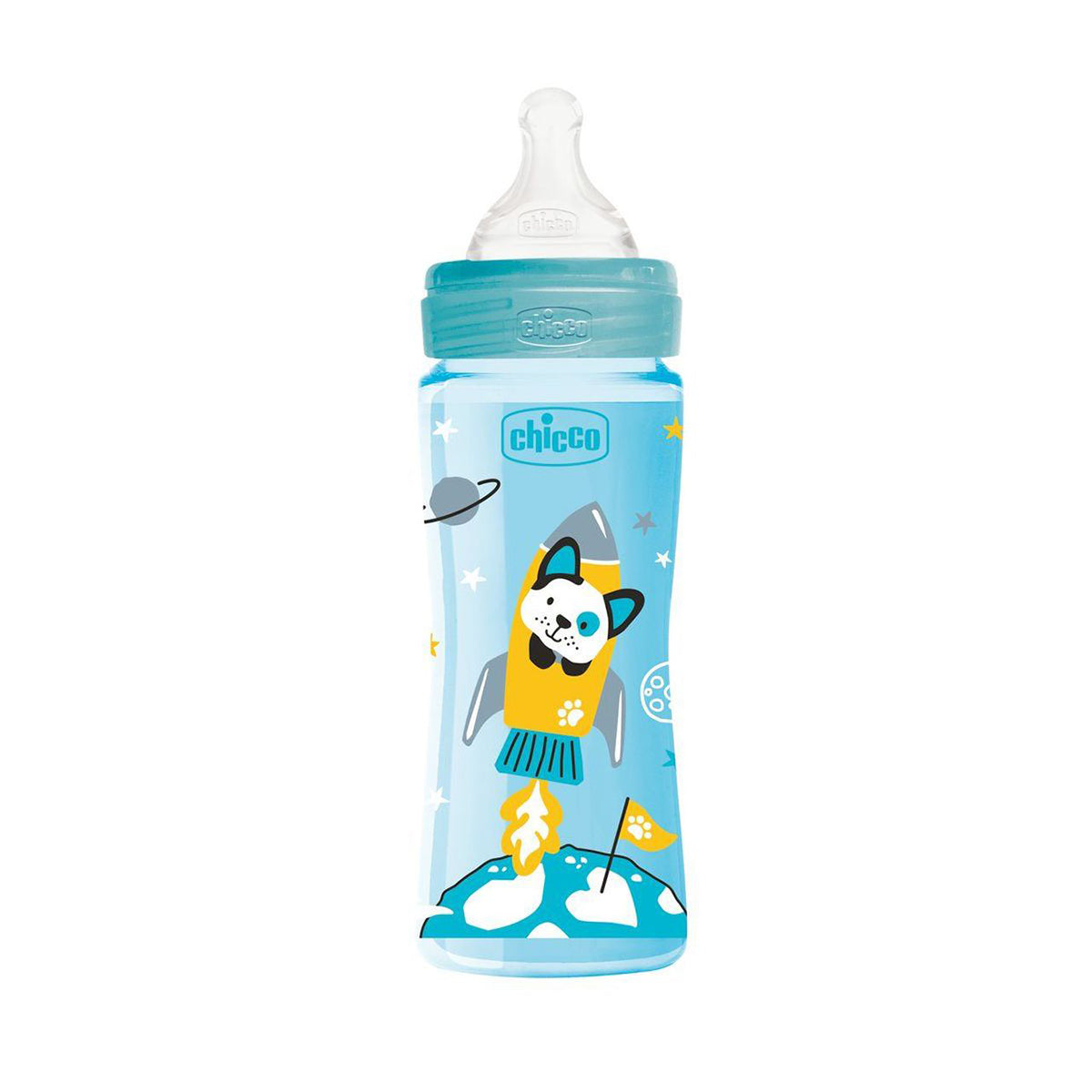 בקבוק צ'יקו וולביאינג כחול 250 מ"ל 2M+ | Chicco Well Being Feeding Bottle 250 ml