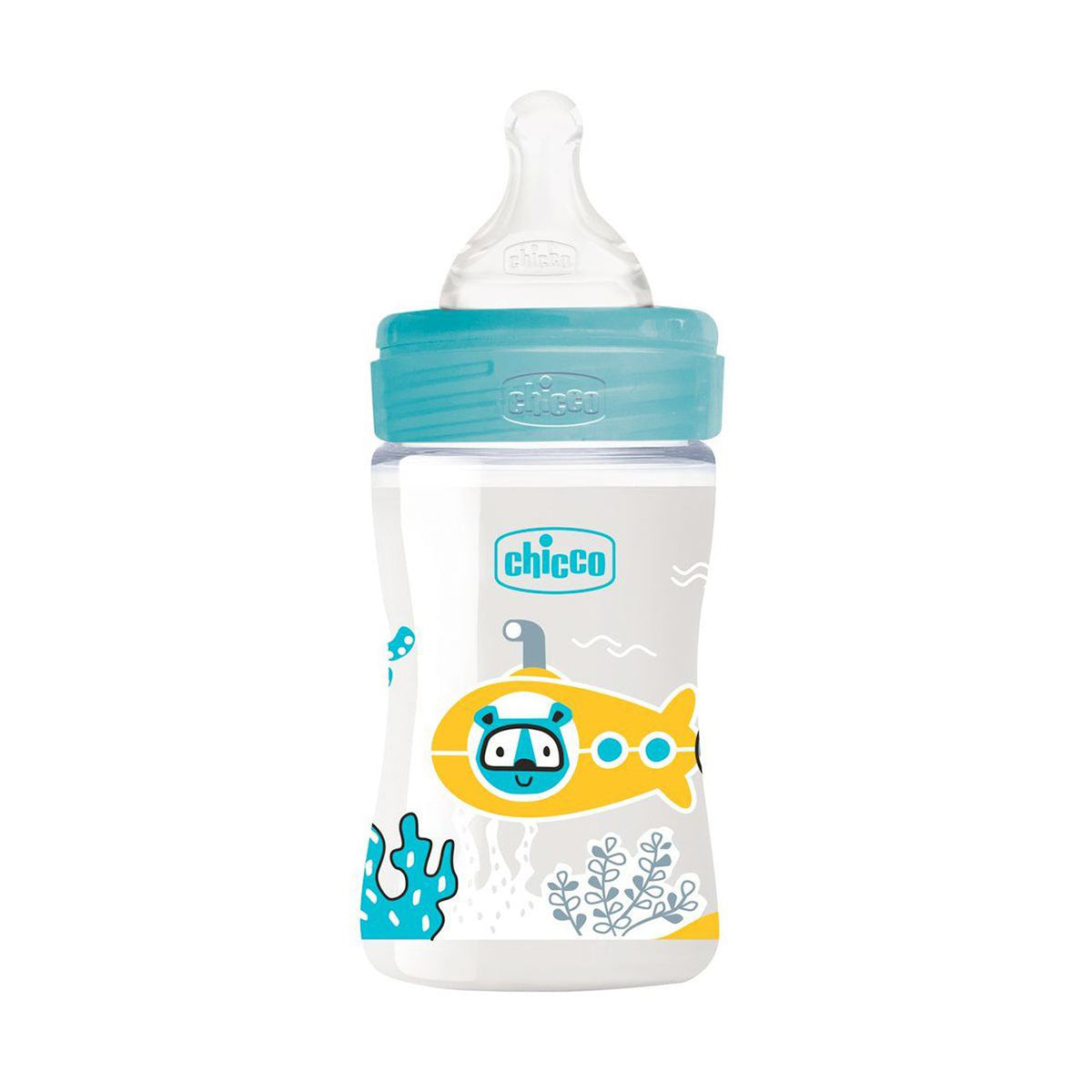 בקבוק צ'יקו וולביאינג כחול 150 מ"ל 0M+ | Chicco Well Being Feeding Bottle 150ml