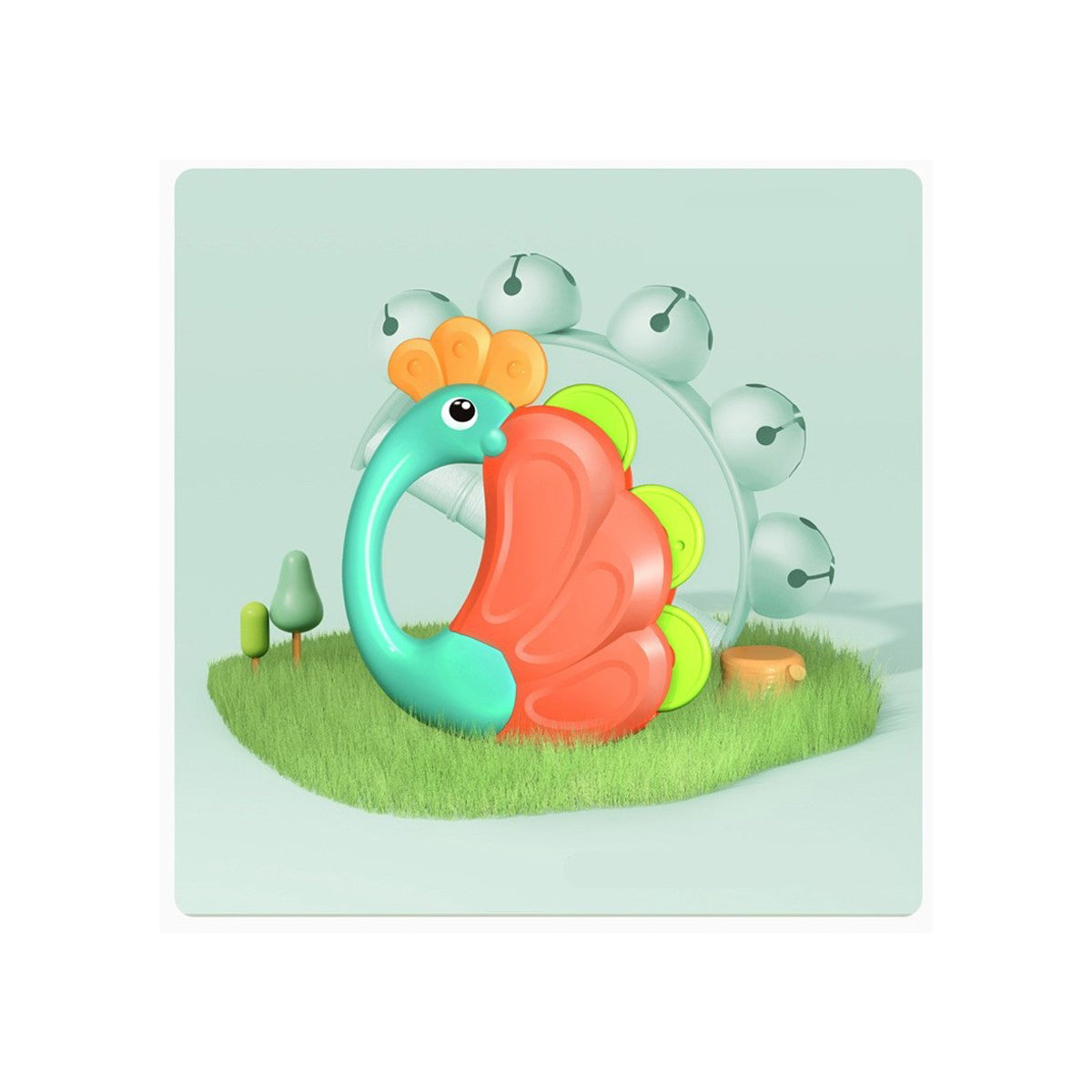 נשכן הולה טויס תזמורת בעלי חיים טווס | Hola Toys Animal Orchestra Rattle Peackoc