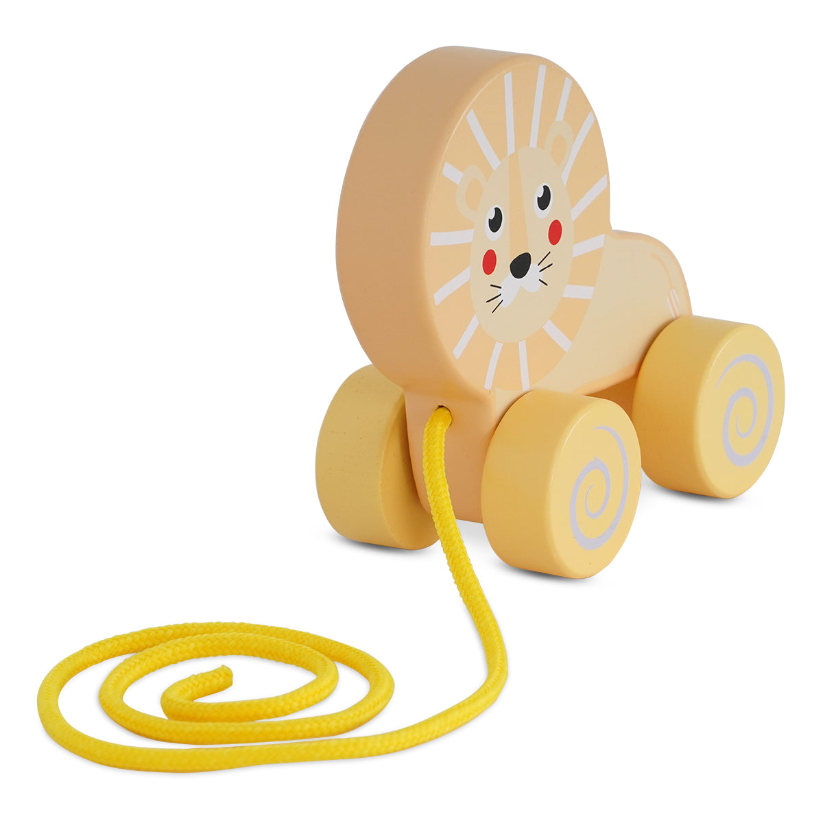 משוך את האריה מעץ דייניז צהוב | Dainy's Wooden Pull Along Lion Wood / Yellow