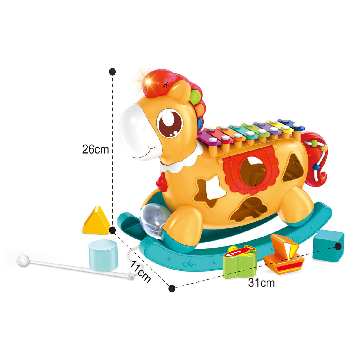 סוס פוני קסילופון והתאמות צורה האנגר | Huanger Music Pony with Blocks