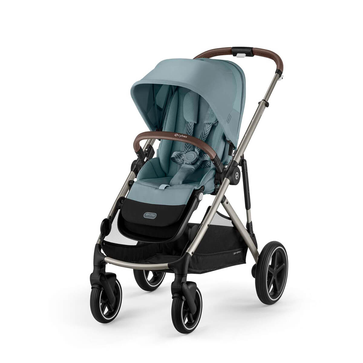 עגלת תאומים/אחים סייבקס גאזל S2 עם 2 עריסות + 2 מושבי טיולון צבע תכלת | Cybex Gazelle S2