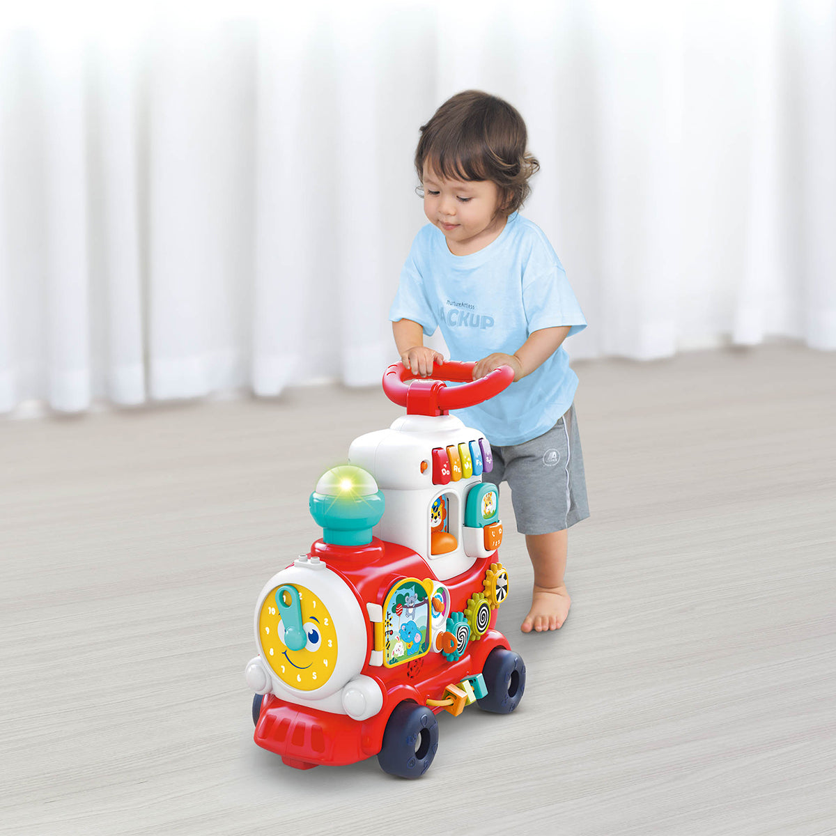 רכבת רכיבה/דחיפה הולה טויס צבעוני | Hola Toys 4in 1 Smart Learning Push & Ride Train Colorful