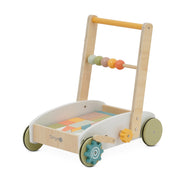 הליכון עגלת קוביות מעץ דייניז  ‏‏‏ | Dainy's Wooden Baby Walker with Blocks