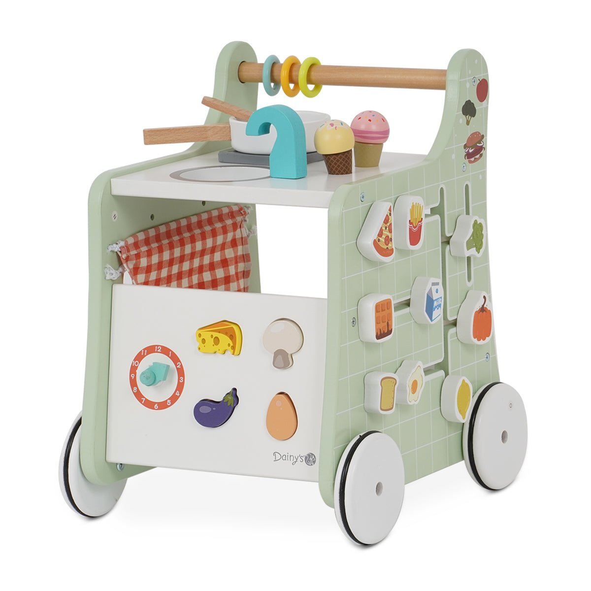 הליכון עגלת מטבח מעץ דייניז ‏‏‏‏ | Dainy's Wooden Kitchen Activity Walker