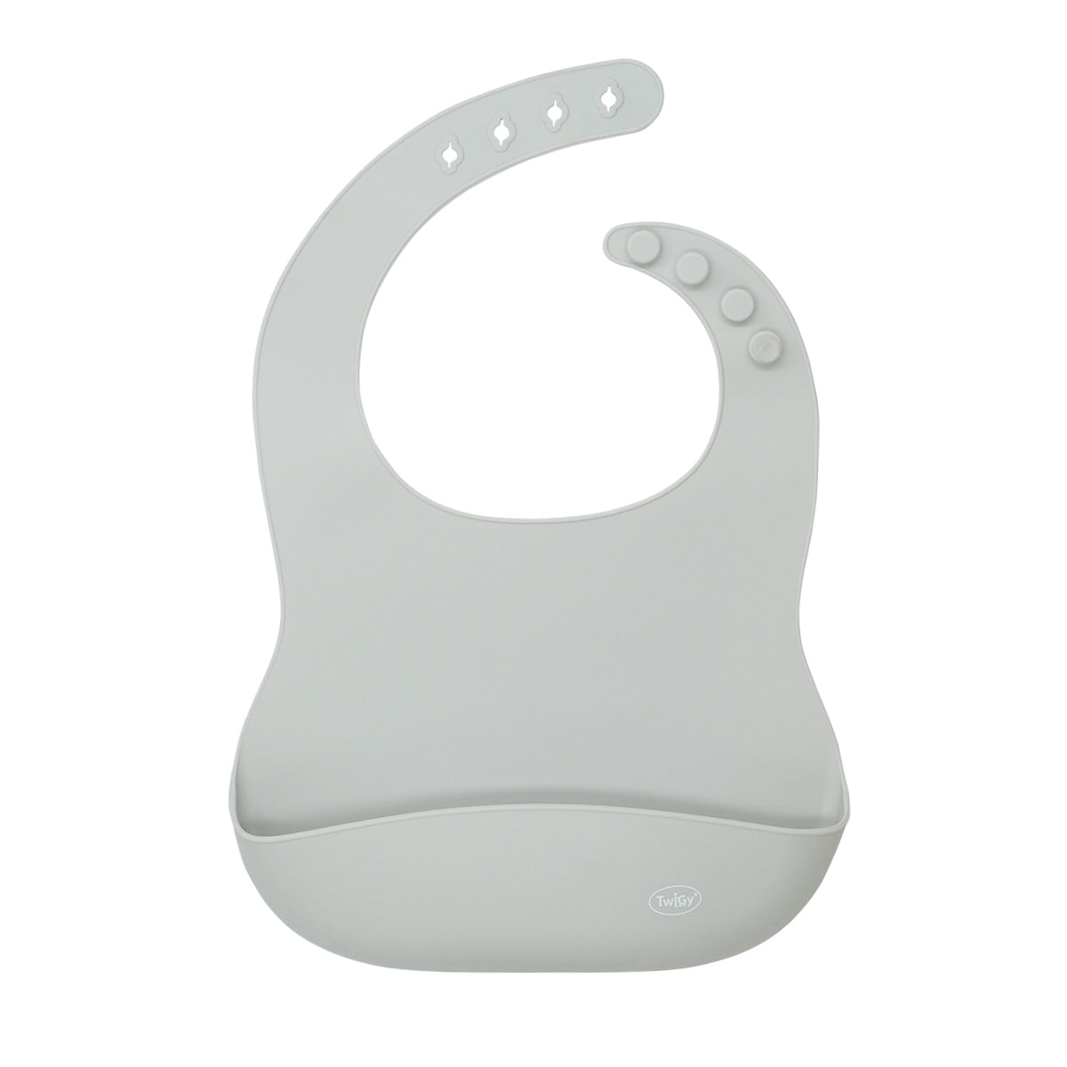 סינר סיליקון טוויגי אפור | Twigy Silicone Baby Bib Grey