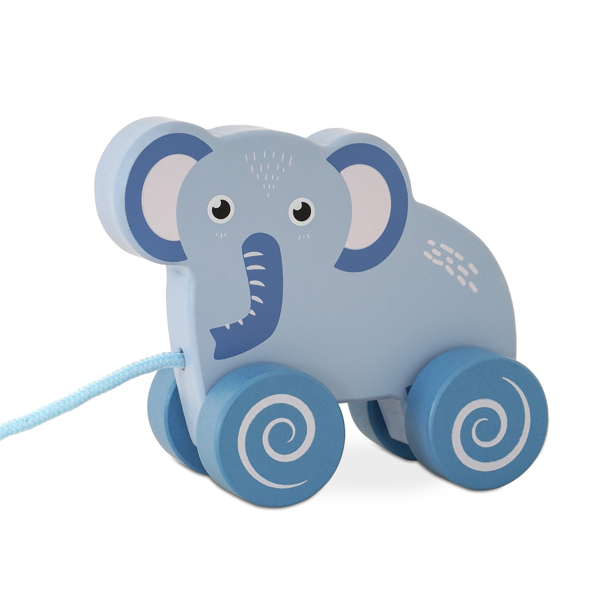 משוך את הפיל מעץ דייניז תכלת | Dainy's Wooden Pull Along Elephant Light Blue