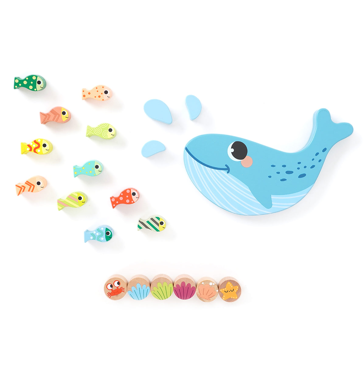 משחק איזון לוויתן מעץ דייניז | Dainy's Wooden Whale Balancing Game