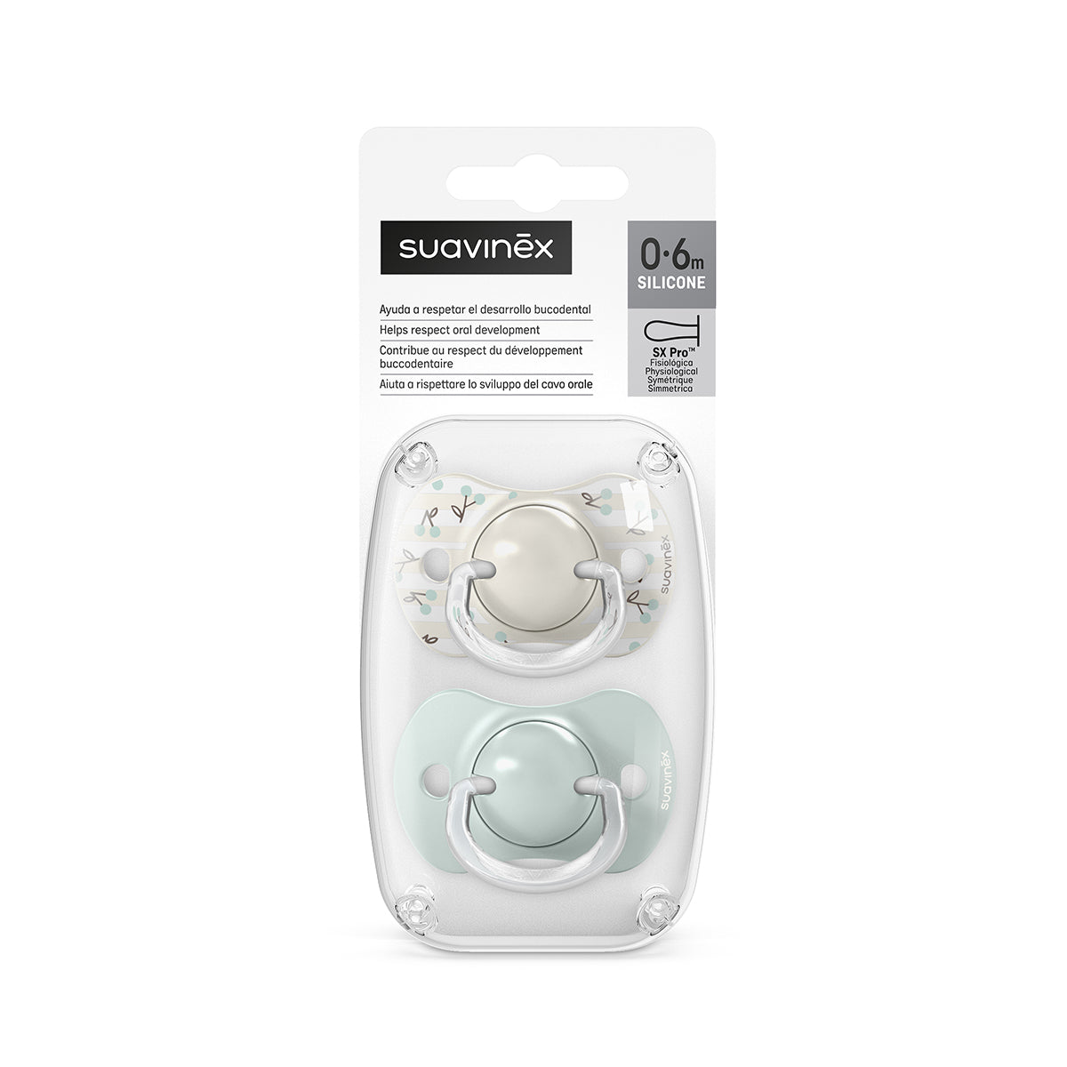 זוג מוצצים סובינקס  0-6 בז' | Suavinex Birdies Beige
