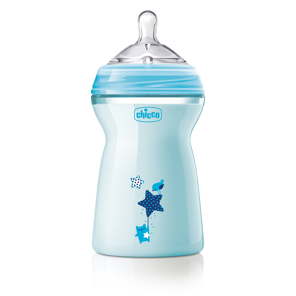 בקבוק נטורל פילינג תכלת 330 מ"ל 6M+ | Chicco Natural Feeling Blue