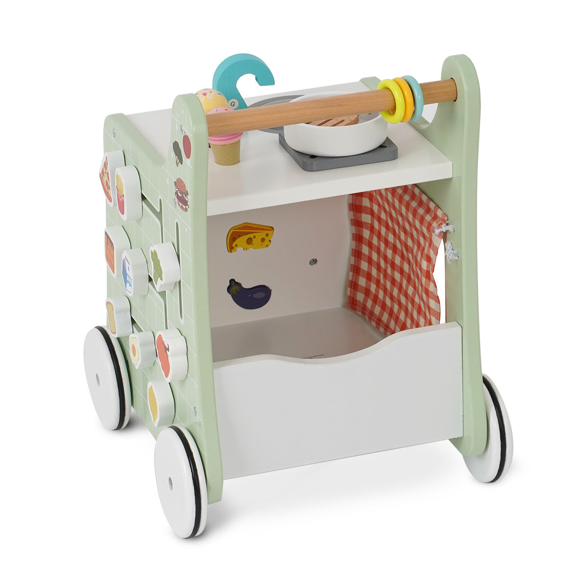 הליכון עגלת מטבח מעץ דייניז ‏‏‏‏ | Dainy's Wooden Kitchen Activity Walker