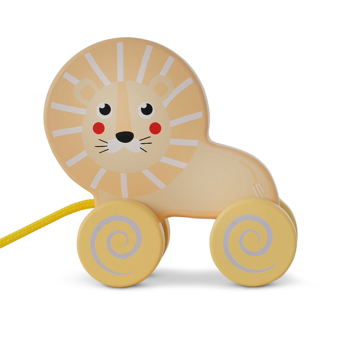 משוך את האריה מעץ דייניז צהוב | Dainy's Wooden Pull Along Lion Wood / Yellow