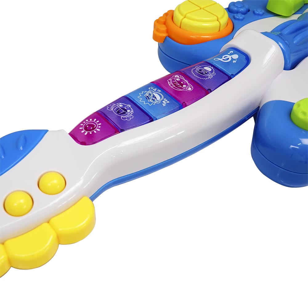 גיטרה מוסיקלית האנגר כחול/לבן | Huanger Musical & Light Guitar Blue/White