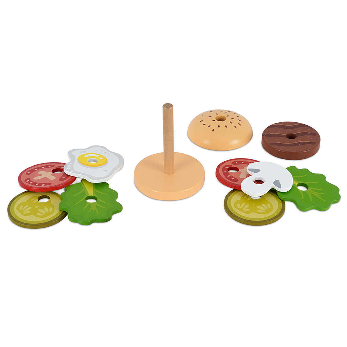 סט המבורגר מעץ דייניז | Dainy's Wooden Hamburger Set